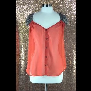 Gimmicks by BKE Sheer Top Cap Sleeves!